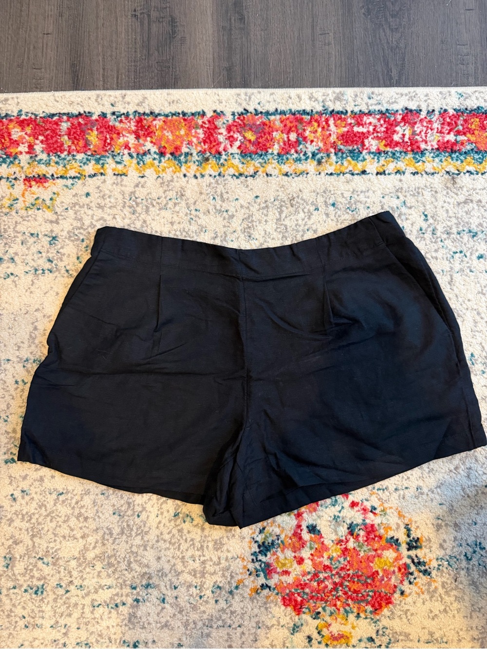 LOFT Black Linen Tailored Shorts